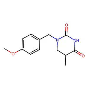 2,4(1H,3H)-Pyrimidinedione, dihydro-1-((4-methoxyphenyl)methyl)-5-methyl- structure