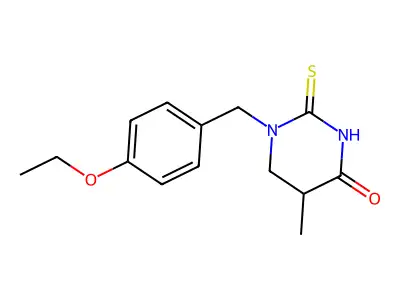 4(1H)-Pyrimidinone, tetrahydro-1-((4-ethoxyphenyl)methyl)-5-methyl-2-thioxo- structure