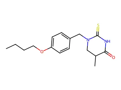 1-((4-Butoxyphenyl)methyl)tetrahydro-5-methyl-2-thioxo-4(1H)-pyrimidinone structure