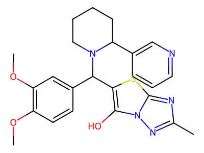 5-{(3,4-Dimethoxyphenyl)[2-(pyridin-3-yl)piperidin-1-yl]methyl}-2-methyl[1,3]thiazolo[3,2-b][1,2,4]triazol-6-ol structure