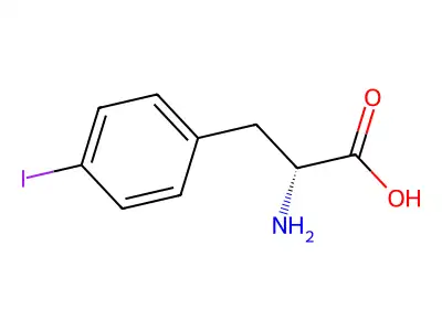 (2R)-2-amino-3-(4-iodophenyl)propanoic acid;hydrate structure