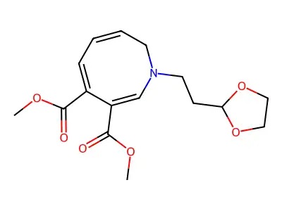 dimethyl (3Z,5E,7E)-1-[2-(1,3-dioxolan-2-yl)ethyl]-2H-azocine-6,7-dicarboxylate structure