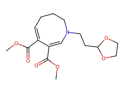 dimethyl 1-[2-(1,3-dioxolan-2-yl)ethyl]-3,4-dihydro-2H-azocine-6,7-dicarboxylate structure