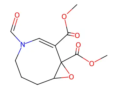 Dimethyl 4-formyl-9-oxa-4-azabicyclo[6.1.0]non-2-ene-1,2-dicarboxylate structure