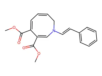 dimethyl (3Z,5E,7E)-1-[(E)-2-phenylethenyl]-2H-azocine-6,7-dicarboxylate structure