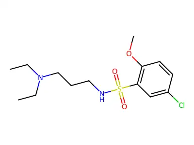 Benzenesulfonamide, 5-chloro-N-(3-(diethylamino)propyl)-2-methoxy- structure