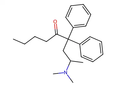 5-Nonanone, 2-(dimethylamino)-4,4-diphenyl- structure