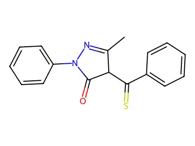 2,4-Dihydro-5-methyl-2-phenyl-4-(phenylthioxomethyl)-3H-pyrazol-3-one structure