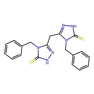 5,5'-methylenebis(4-benzyl-4H-1,2,4-triazole-3-thiol) structure
