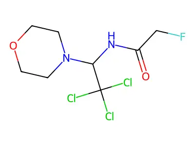 2-fluoro-N-[2,2,2-trichloro-1-(morpholin-4-yl)ethyl]acetamide structure