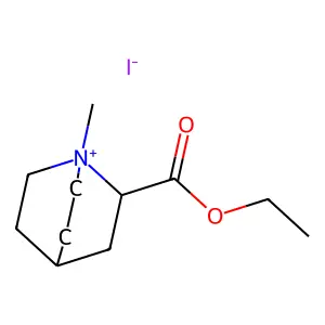 Quinuclidinium, 2-(ethoxycarbonyl)-1-methyl-, iodide structure