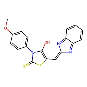 (5Z)-5-(1H-benzimidazol-2-ylmethylidene)-3-(4-methoxyphenyl)-2-thioxo-1,3-thiazolidin-4-one structure