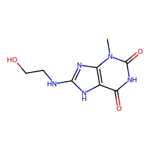 6-hydroxy-8-[(2-hydroxyethyl)amino]-3-methyl-3,7-dihydro-2H-purin-2-one structure