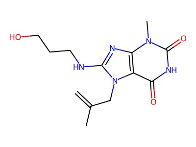8-((3-hydroxypropyl)amino)-3-methyl-7-(2-methylallyl)-1H-purine-2,6(3H,7H)-dione structure