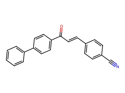 4-[3-Oxo-3-(4-phenylphenyl)prop-1-enyl]benzonitrile structure