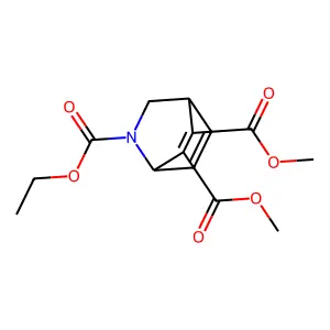 8-O-ethyl 2-O,3-O-dimethyl 8-azabicyclo[2.2.2]octa-2,5-diene-2,3,8-tricarboxylate structure