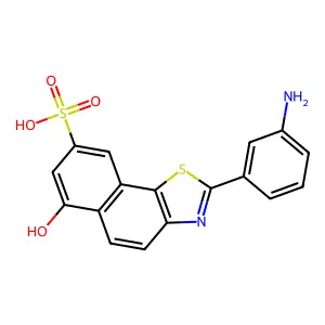 2-(3-Aminophenyl)-6-hydroxynaphtho[2,1-d]thiazole-8-sulfonic acid structure