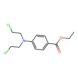 Ethyl 4-[bis(2-chloroethyl)amino]benzoate structure