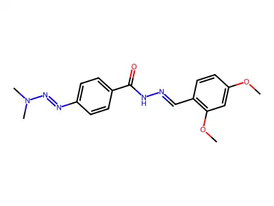 N-[(2,4-dimethoxyphenyl)methylideneamino]-4-(dimethylaminodiazenyl)benzamide structure