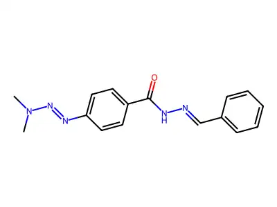 N-(benzylideneamino)-4-(dimethylaminodiazenyl)benzamide structure