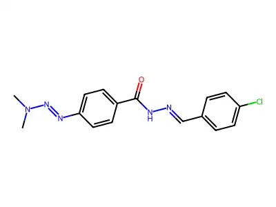 N-[(4-chlorophenyl)methylideneamino]-4-(dimethylaminodiazenyl)benzamide structure