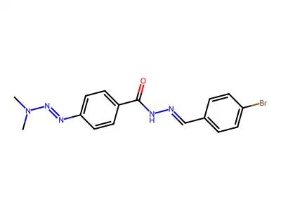 N-[(4-bromophenyl)methylideneamino]-4-(dimethylaminodiazenyl)benzamide structure