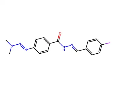 4-(dimethylaminodiazenyl)-N-[(4-iodophenyl)methylideneamino]benzamide structure