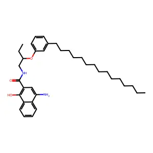2-Naphthalenecarboxamide, 4-amino-1-hydroxy-N-[2-(3-pentadecylphenoxy)butyl]- structure