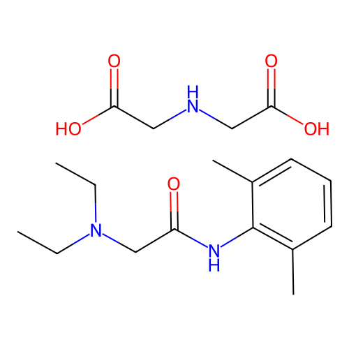 Lidocaine iminodiacetic acid structure