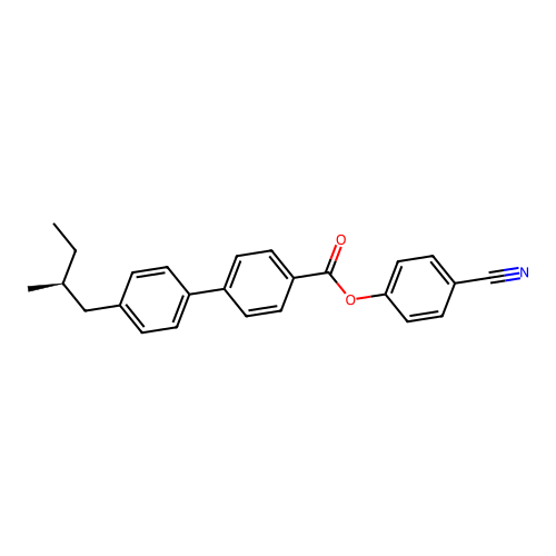 4-cyanophenyl (S)-4'-(2-methylbutyl)(1,1'-biphenyl)-4-carboxylate structure