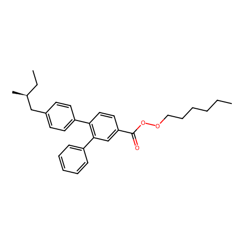 4-(Hexyloxy)phenyl (S)-4'-(2-methylbutyl)(1,1'-biphenyl)-4-carboxylate structure