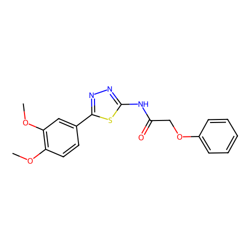 N-[5-(3,4-dimethoxyphenyl)-1,3,4-thiadiazol-2-yl]-2-phenoxyacetamide structure