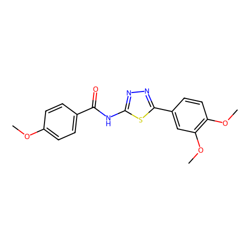 N-(5-(3,4-dimethoxyphenyl)-1,3,4-thiadiazol-2-yl)-4-methoxybenzamide structure