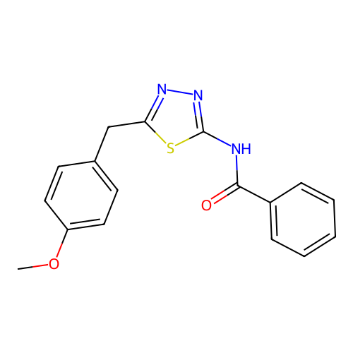 N-[5-(4-methoxybenzyl)-1,3,4-thiadiazol-2-yl]benzamide structure