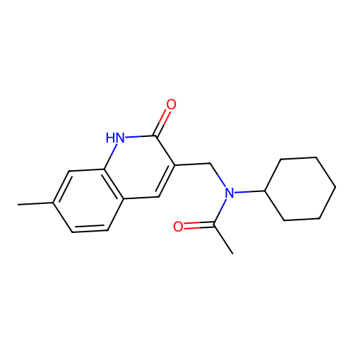 N-cyclohexyl-N-[(7-methyl-2-oxo-1H-quinolin-3-yl)methyl]acetamide structure