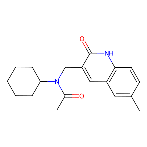 N-cyclohexyl-N-[(6-methyl-2-oxo-1,2-dihydroquinolin-3-yl)methyl]acetamide structure