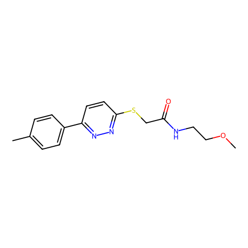 N-(2-methoxyethyl)-2-((6-(p-tolyl)pyridazin-3-yl)thio)acetamide structure