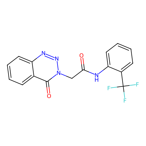2-(4-oxo-1,2,3-benzotriazin-3(4H)-yl)-N-[2-(trifluoromethyl)phenyl]acetamide structure