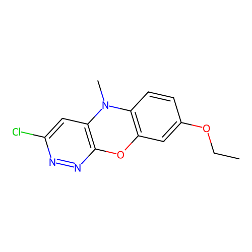 5H-Pyridazino(3,4-b)(1,4)benzoxazine, 2-chloro-7-ethoxy-10-methyl- structure