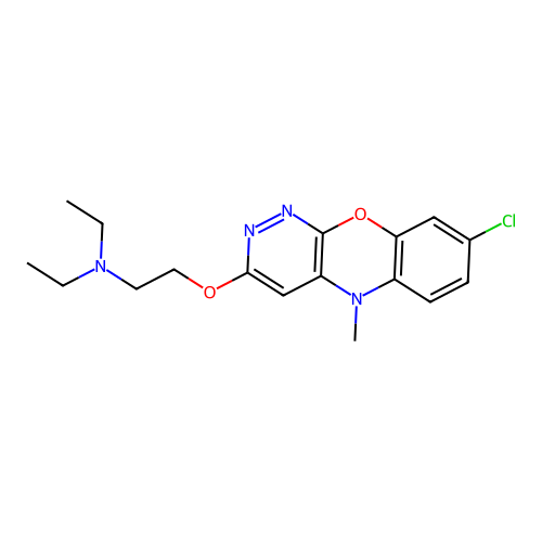 5H-Pyridazino(3,4-b)(1,4)benzoxazine, 7-chloro-2-(2-diethylaminoethoxy)-10-methyl- structure