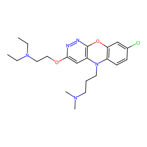 5H-Pyridazino(3,4-b)(1,4)benzoxazine, 7-chloro-2-(2-diethylaminoethoxy)-10-(3-dimethylaminopropyl)- structure