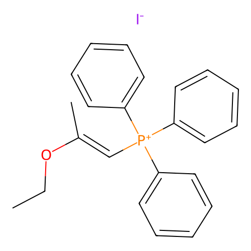 Phosphonium, (2-ethoxypropenyl)triphenyl-, iodide structure