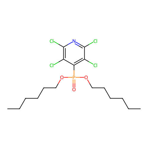 Phosphonic acid, (2,3,5,6-tetrachloro-4-pyridinyl)-, dihexyl ester structure