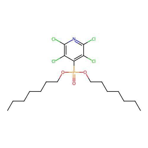 Phosphonic acid, (2,3,5,6-tetrachloro-4-pyridinyl)-, diheptyl ester structure