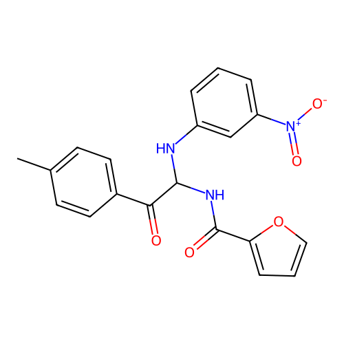 N-[1-{3-nitroanilino}-2-(4-methylphenyl)-2-oxoethyl]-2-furamide structure