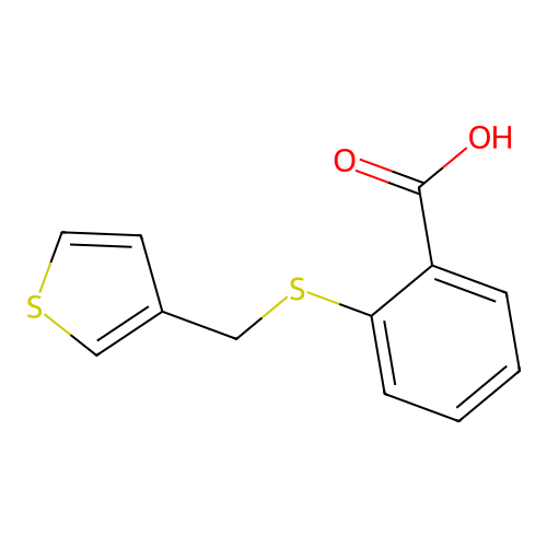 2-(((Thiophen-3-yl)methyl)sulfanyl)benzoic acid structure