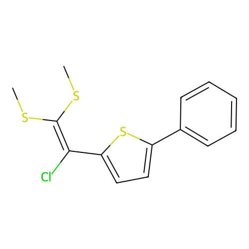 Thiophene, 2-[1-chloro-2,2-bis(methylthio)ethenyl]-5-phenyl- structure