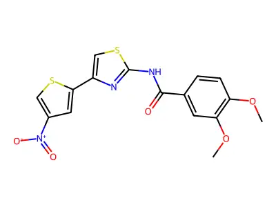 3,4-dimethoxy-N-[4-(4-nitrothiophen-2-yl)-1,3-thiazol-2-yl]benzamide structure