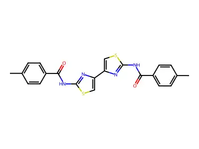 4-methyl-N-[4-[2-[(4-methylbenzoyl)amino]-1,3-thiazol-4-yl]-1,3-thiazol-2-yl]benzamide structure
