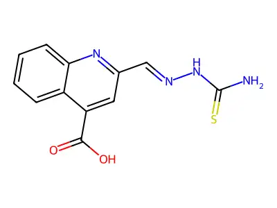 2-[(Carbamothioylhydrazinylidene)methyl]quinoline-4-carboxylic acid structure
